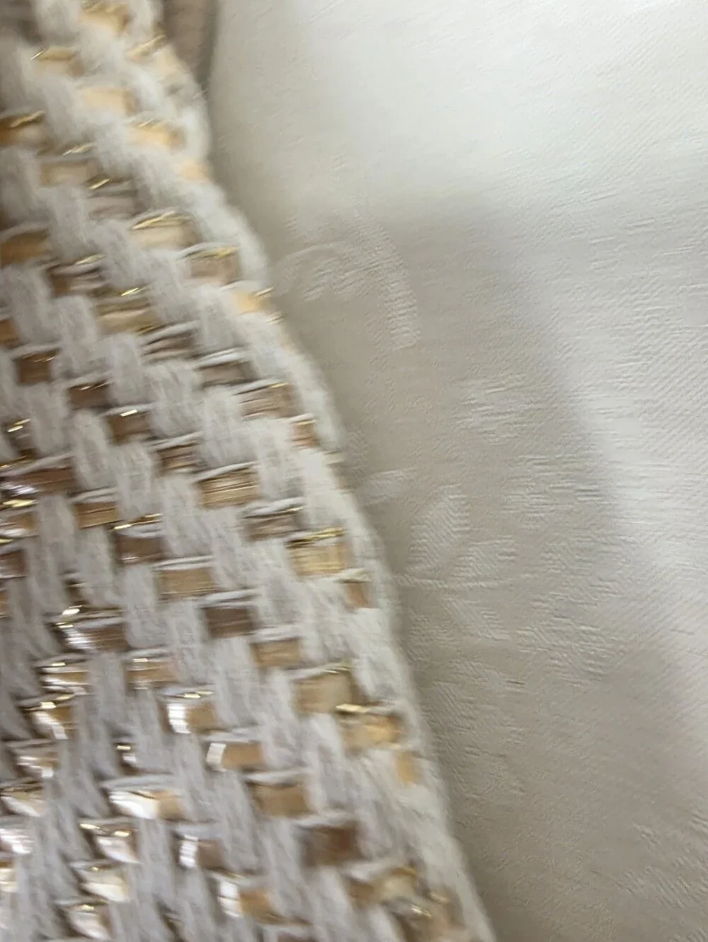 NWT Shiraleah x Express Gold Woven Straw Envelope Clutch Bag Beige Chevron